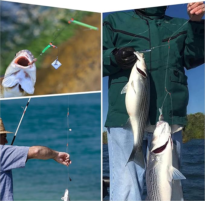 Surf Fishing Tackle Kit Surf Fishing Rigs Double Hook Bottom Rigs Hi-Lo Rig Fishing Leader Rig Pier Fishing Catfishing Bottom Fishing Beach Ocean Saltwater Fishing Rigs