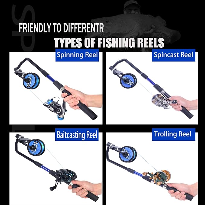 Fishing Line Spooler, No Line Twist, Adjustable line Winder, Portable for Spinning & Casting and Trolling Reel