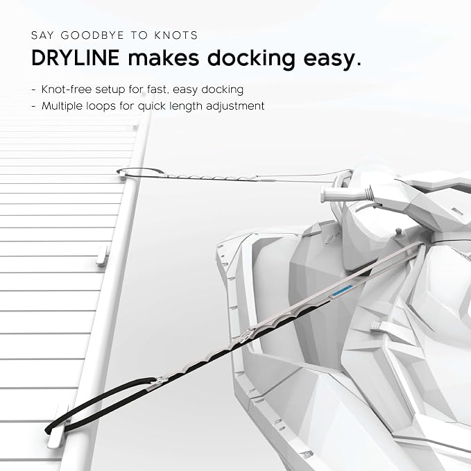 MISSION Boat Gear PWC Dock Line 2 Pack, Premium Bungee Dock Lines for Jet Ski & Boat Docking, Marine Grade Boat Rope, Stretch Boat Dock Line with Loop, Secure Boat Tie Downs for Dock Accessories