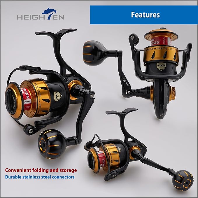 HEIGHTEN Fishing Reel Handle for Penn Spinfisher VI/Slammer III IV/Battle II III DX/Pursuit III IV/Fierce II III