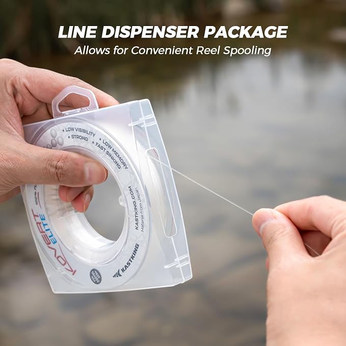 KastKing Kovert 100% Fluorocarbon Fishing Line - Clear Fishing Leader, High Sensitivity, Strong Knot Strength, Shock & Abrasion Resistant, Extreme Clarity, Ultra-Low Visibility, Fast Sinking