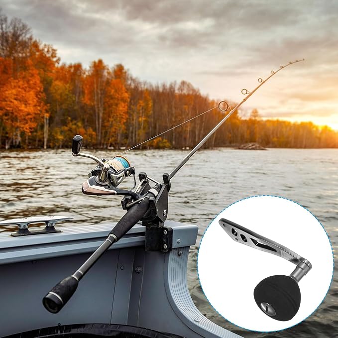 PATIKIL Baitcasting Power Handle, Metal Fishing Reel Handle EVA Knob Grip Replacement Parts for Rocker Arm Accessories