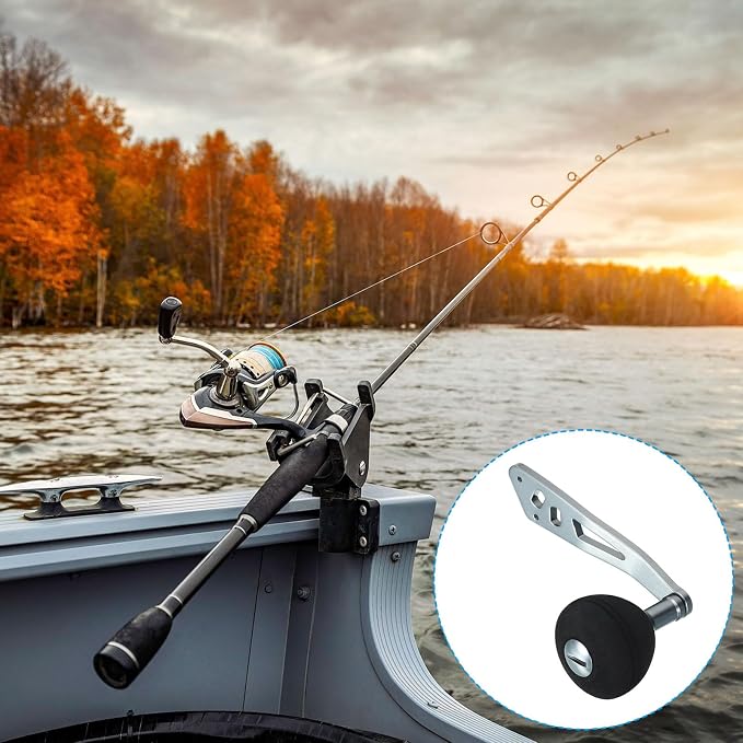 PATIKIL Baitcasting Power Handle Metal Fishing Reel Handle EVA Knob Grip Replacement Parts for Rocker Arm Accessories