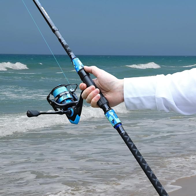 Sougayilang Surf Fishing Rod and Reel Combo, 4 Piece MH/H Saltwater Fishing Combo with 5000 Size Spinning Reel(12'/15')