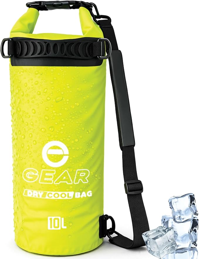 Enthusiast Gear Insulated Dry Bag Floating Cooler – 10L / 15L / 25L Roll Top, Leak Proof, Waterproof, Collapsible, with Padded Shoulder Strap - Perfect for Kayaking Fishing Beach