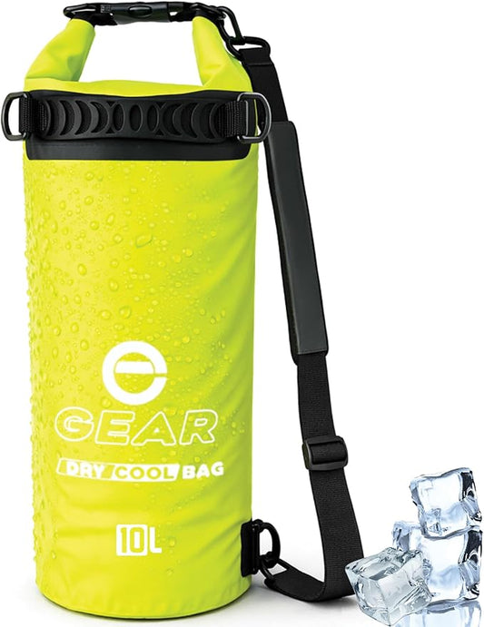 Enthusiast Gear Insulated Dry Bag Floating Cooler – 10L / 15L / 25L Roll Top, Leak Proof, Waterproof, Collapsible, with Padded Shoulder Strap - Perfect for Kayaking Fishing Beach