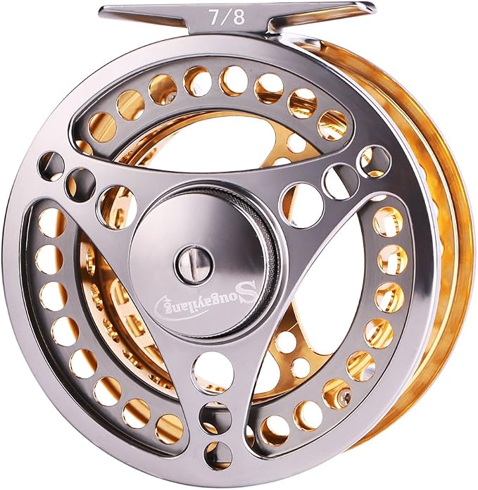 Sougayilang Fly Fishing Reel Large Arbor 2+1 BB with CNC-machined Aluminum Alloy Body and Spool in Fly Reel