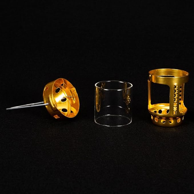 Candle Lantern Night, Portable Candle Lantern Night Fishing Hanging Outdoor Camping Aluminium Alloy Candle Lamp (Gold)