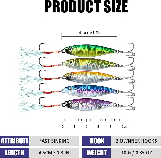 TRUSCEND Vibespinner Easy Catch Fishing Lures with BKK Hooks, Tail Spinner Baits with 4 Actions, Vibrating Swimming Flashing & Jigging for More Bites, Spoon Lures for Bass Trout Crappie Walleye Pike