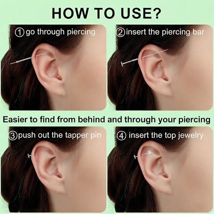 Uni-J Piercing Taper Ball Grabber Tool for Changing Jewelry - 14G 16G 18G 20G Threadless/Internal thread/External Thread Stretching Kit for Ear/Nose/Navel/Nipple/Lip/Eyebrow/Tongue