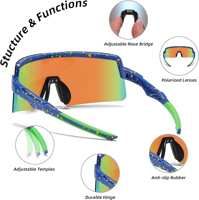Two Sizes For Adults and Youth Polarized Sunglasses Men Women Outdoor Sport Baseball Glasses UV400 Cycling Eyewear