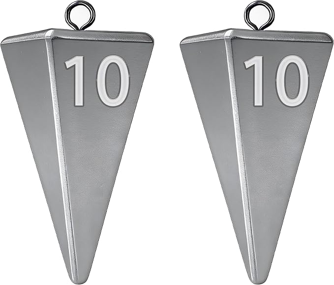 Pyramid Sinkers Fishing Weights, Saltwater Fishing Sinkers for Surf Fishing Gear Tackle - 1oz, 2oz, 3oz