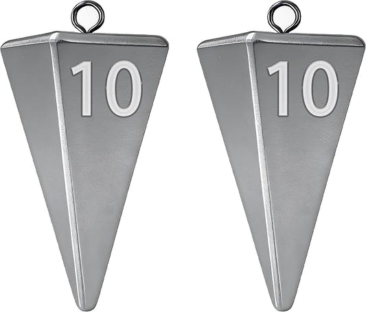 Pyramid Sinkers Fishing Weights, Saltwater Fishing Sinkers for Surf Fishing Gear Tackle - 1oz, 2oz, 3oz