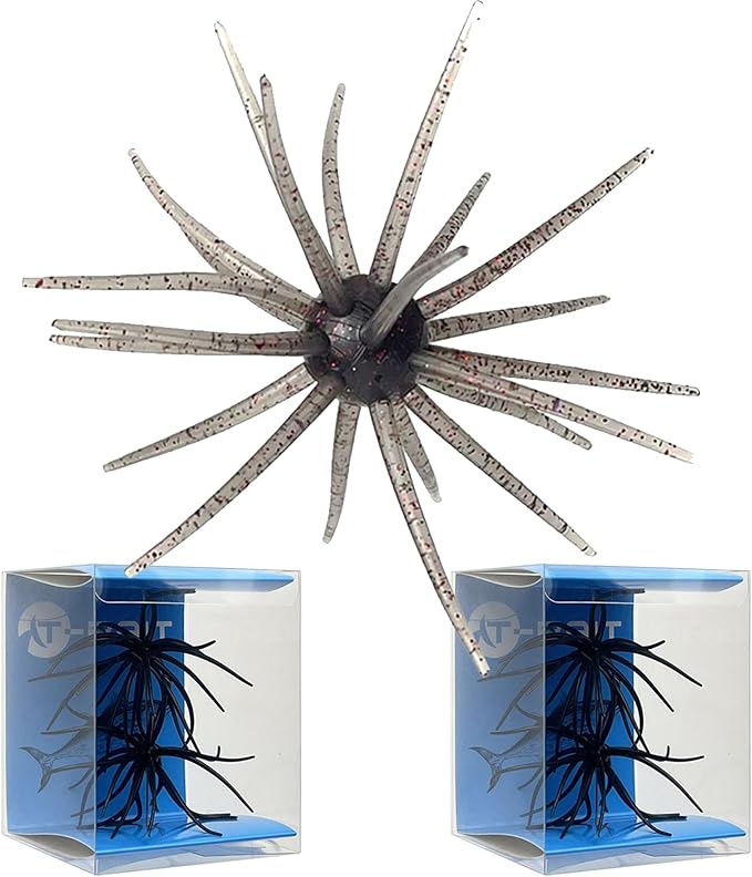 4Pcs Floating Sea Urchin Soft Lure | Tentacle Creature Lure, 4.33" & 3.54" TPR Finesse Baits, 5 Colors, Ideal for Bass Fishing with Drop Shot, Wacky Rig, Neko Rig