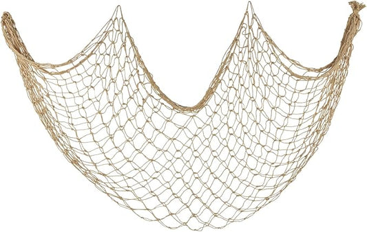 ZUEXT Caramel Decorative Fishing Net 80x40 Inch, Large Picture Fish Net, Wall Photo Hanging Fishnet for Nautical Mermaid Pirate Ocean Themed Hawaii Beach Under the Sea Party Decorations