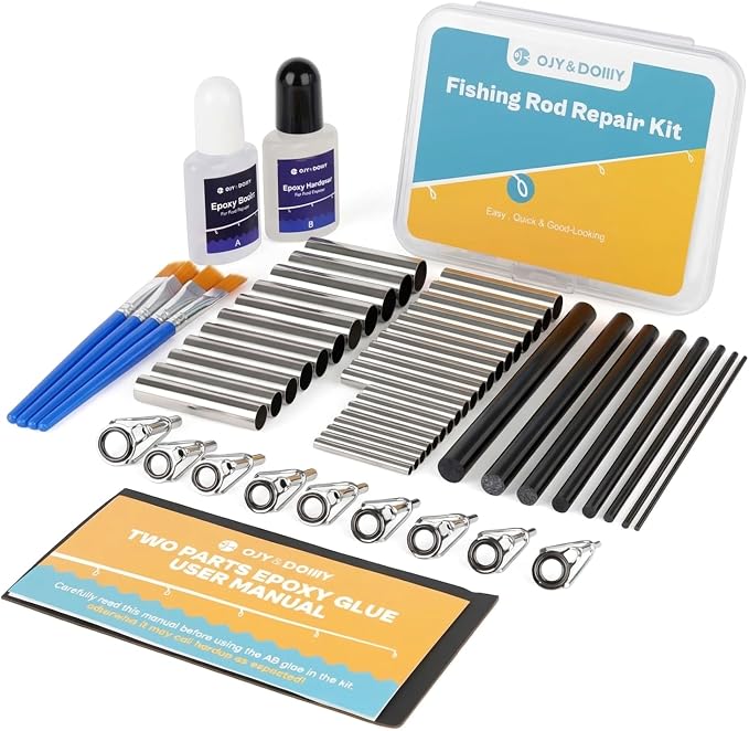 Fishing Rod Repair Kit Complete, Easy&Quick Approach to Repair Broken Fishing Pole with Epoxy Glue