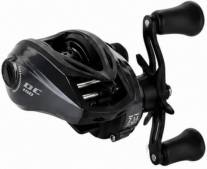 DC Baitcasting Reel with Smart Digital Brake, Anti-Backlash Fishing Reel with Signature DC Sound, Easy-Control 7.1:1 Baitcaster for Beginners & Bass Fishing