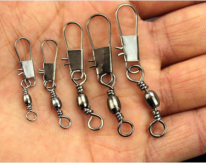 GREATFISHING 200PCS High Strength Heavy Stainless Steel Split Ring Lure Connector Swivels Snap with Fishing Pliers 30lb to 120lb Test
