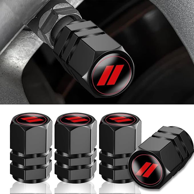 Aluminum 4pcs Tire Valve Cap Cover Set Compatible with Dodge Tire Valve Stem caps fiit for Dodge Challenger Car Accessories Decor.(Black-for-D-Q)
