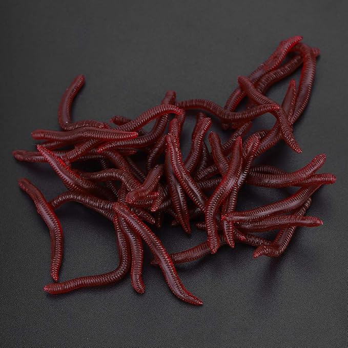 Earthworm Bait, Soft Insects Fishing Lure 200PCS Fishing Lure 4cm Soft Insects False Earthworm Sea Bait Soft Lures Bloodworm Lures Artificial Baits
