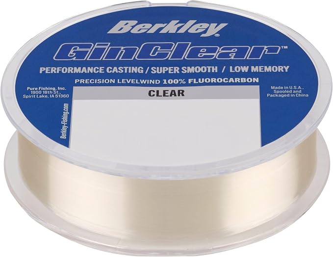 Berkley GINCLEAR 200 yd|182 m, 10 lb|4.5 kg Fluorocarbon Fishing Line, Level Wound, Suitable for All Water Types