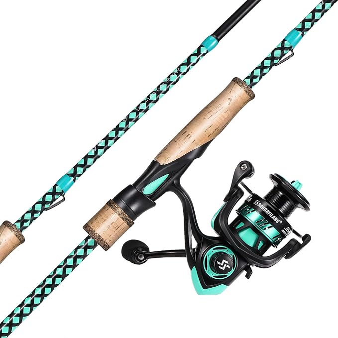Sougayilang Fishing Rod Combo, Fast Action 2 Pieces Fishing Pole with Spinning Reel for Saltwater and Freshwater