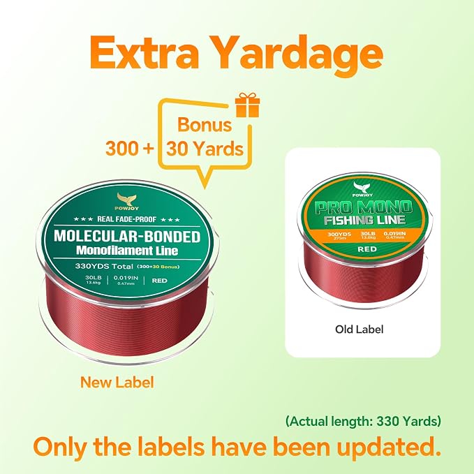Pro Monofilament Fishing Line with Knot Instruction Cards for Multi Purpose Cost Effective, Strong Yet Thin Nylon String for Big Fishes, Tangle-Free & UV Resistant, 15/20/30/50/80LB