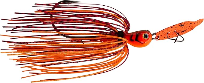 Strike King Thunder Cricket Fishing Lure, Vibrating Swim Jig, Silver Blade, 4/0 Jungle-Style Flipping Hook