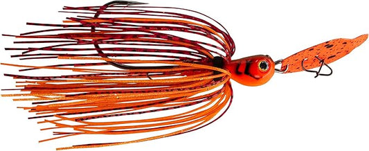 Strike King Thunder Cricket Fishing Lure, Vibrating Swim Jig, Silver Blade, 4/0 Jungle-Style Flipping Hook