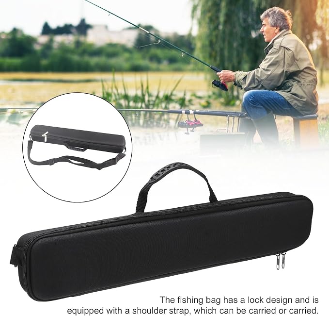 Travel Fishing Rod Case Hard Shell, Fishing Pole Carrying Case for Travel Fishing Rod Bag Carrier Case Fishing Pole Travel Case with Shoulder Strap for Fishing Tools