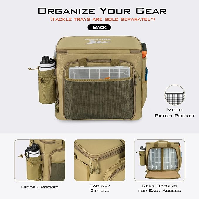 KastKing Fishing Tackle Bags - Saltwater & Freshwater Fishing Bags - Water Resistant, Padded Shoulder Strap - Gear Storage