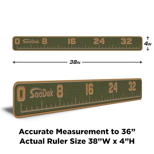 USATuff SeaDek EVA Foam Fish Measuring Ruler for Boat, Fishing, Kayak | Adhesive Backing Peel & Stick - 36" OliveGreen-Mocha