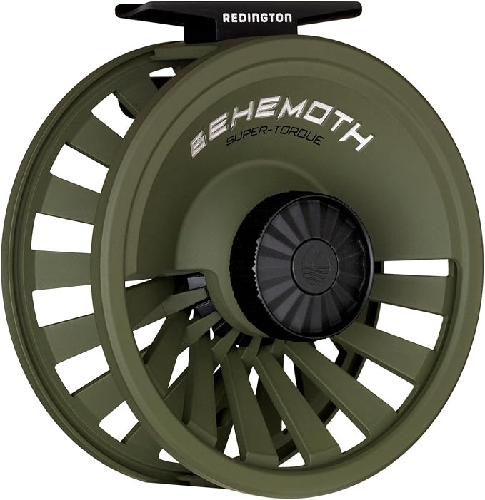 Redington Behemoth Fly Reel – Heavy-Duty Carbon Drag, Large Arbor, Die-Cast Frame & Deep V-Spool – Freshwater & Saltwater Fly Fishing Reel for Trout, Bass, Salmon & Big Game