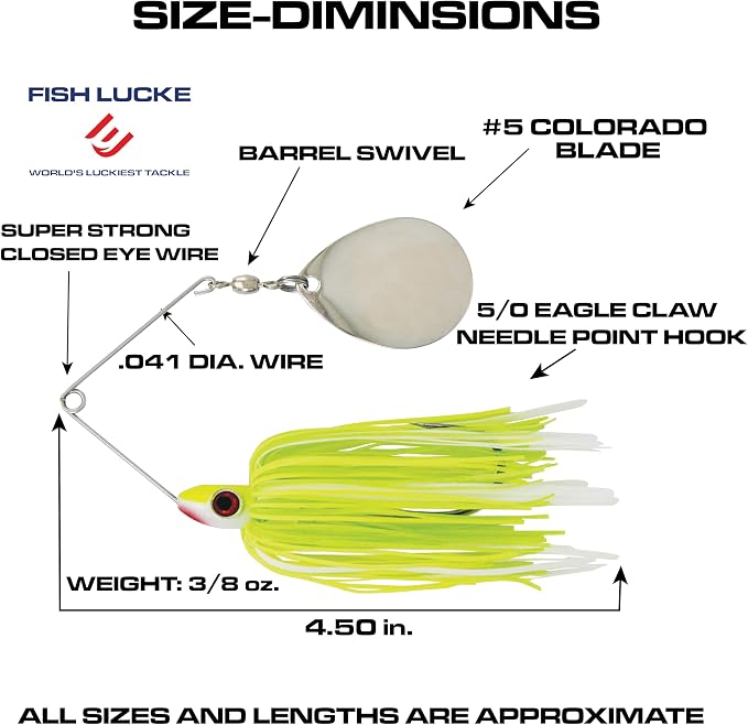 Luck E Strike Redman Spinner Bait by Jimmy Houston, 3/8 Ounce Colorado Spinnerbait