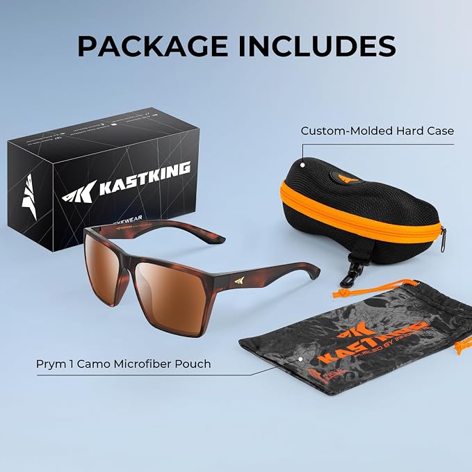KastKing Beartrap Polarized Sports Fishing Sunglasses, With PuriVex Protective Lens Coating, Square Frame Design, Men Women