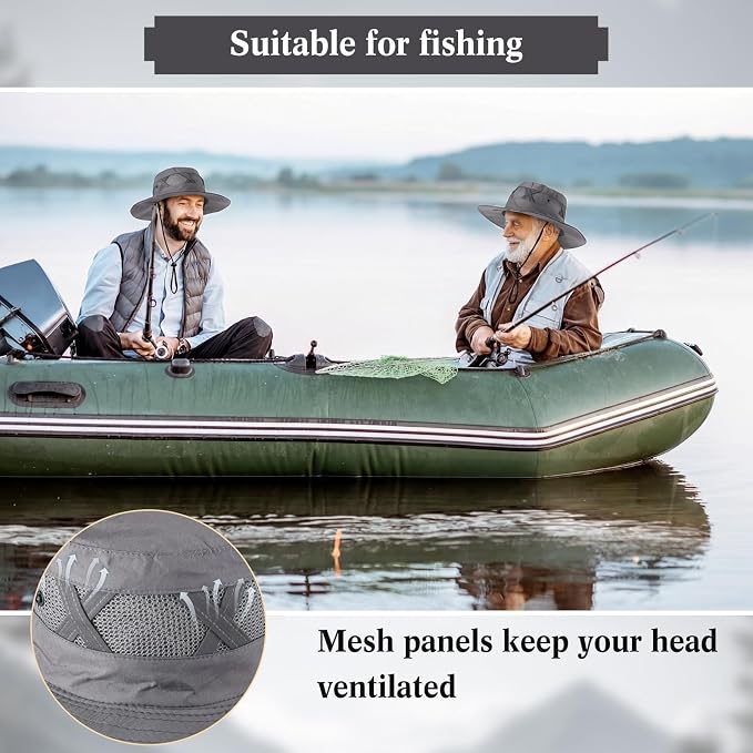 Xtinmee 10 Pcs Bucket Hat Bulk Safari Hat Wide Brim Boonie Hiking Fishing with Chin Strap for Women Men Adult Summer