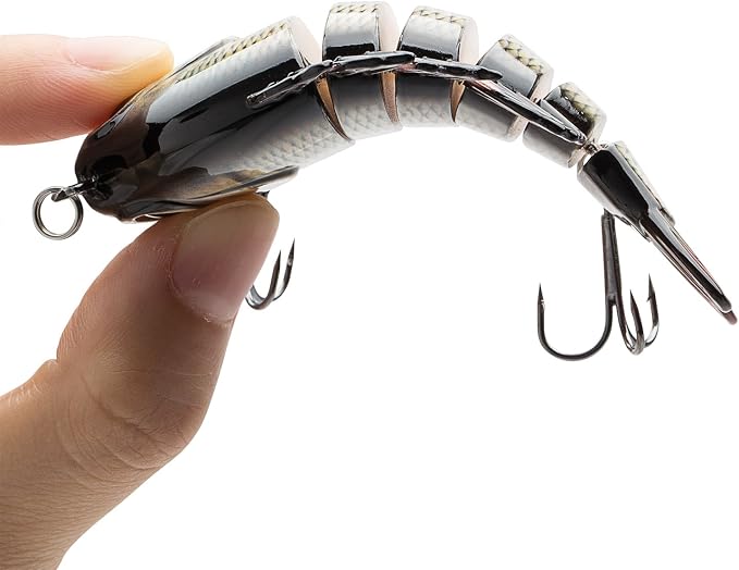 BASSDASH SwimPanfish Multi Jointed Panfish Bluegill Swimbaits Hard Topwater Bass Lures Fishing Lure Crank Saltwater 3.5in/0.85oz