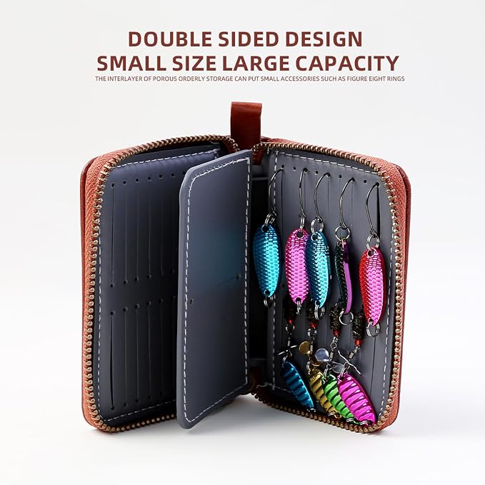 Metal Jigs Spinner Sequins Baits Bag Small Spoon Wallet Fishing Lures Bag Tackle Carry Case Fishing Accessories Small Spoon Wallet