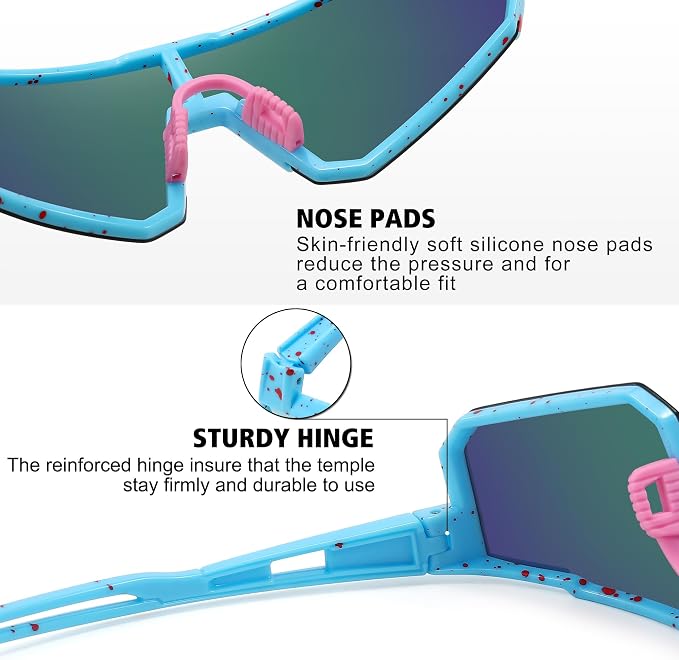 STORYCOAST Polarized Sports Sunglasses for Men Women,Driving Fishing Cycling Mountain Bike Sunglasses UV400 Protection