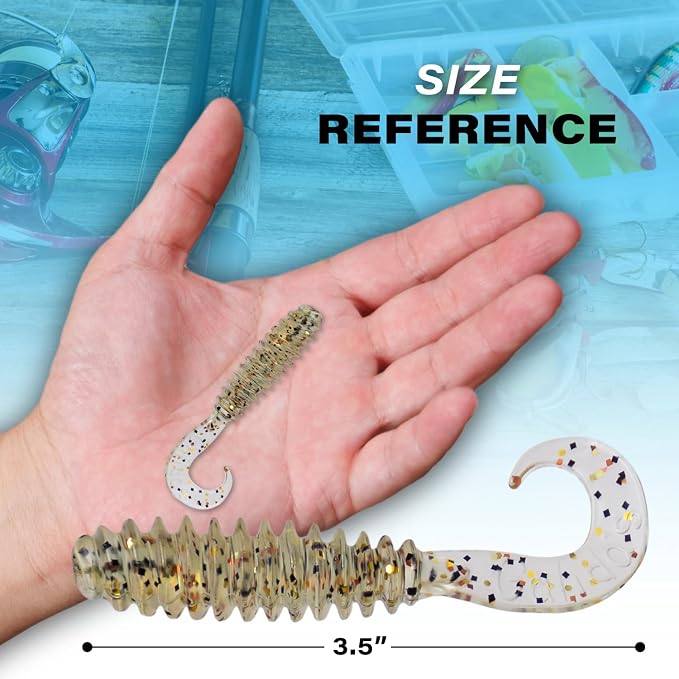 Galida's Grubz Soft Plastic Fish Bait Lures for Fishing | Fishing Bait Lure with Deep Ribs | Great for Beginners and Advanced Fishermen