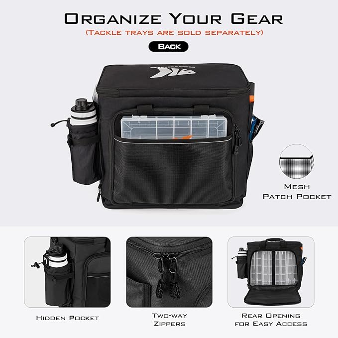 KastKing Fishing Tackle Bags - Saltwater & Freshwater Fishing Bags - Water Resistant, Padded Shoulder Strap - Gear Storage