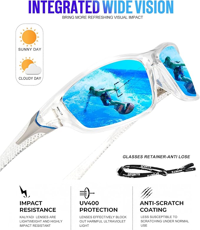 KALIYADI 4 Pack Polarized Sunglasses-Men Sports Sun-glasses: Mens Sunglasses UV Protection for Fishing Driving Cycling