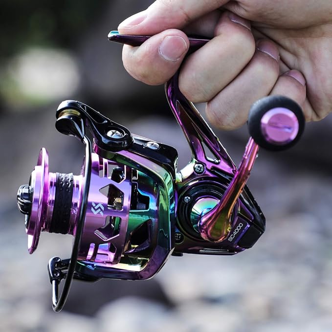 Sougayilang Fishing Reel, Colorful Ultralight Spinning Reels with Graphite Frame 6.0:1 High Speed, Over 39 lbs Carbon Drag for Saltwater or Freshwater Fishing