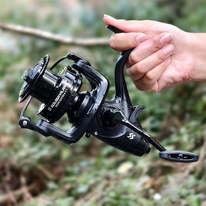 Sougayilang Spinning Reel,33Lbs Max Drag Fishing Reel,Full-Metal Spool+CNC-Machined Crank,for Freshwater Saltwater Bass and Catfish.