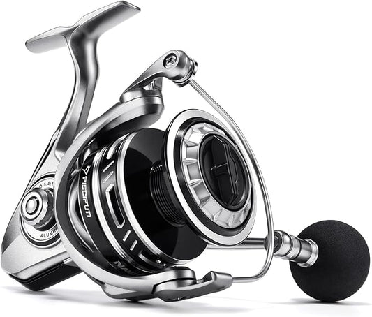 Piscifun NautiX Spinning Reel, Aluminum Spinning Fishing Reel, CNC Aluminum Gear, 33LBs Max Drag, 8+1 Sealed BB, 6.0:1/5.4:1 Gear Ratio, Smooth Powerful Freshwater Saltwater Reel