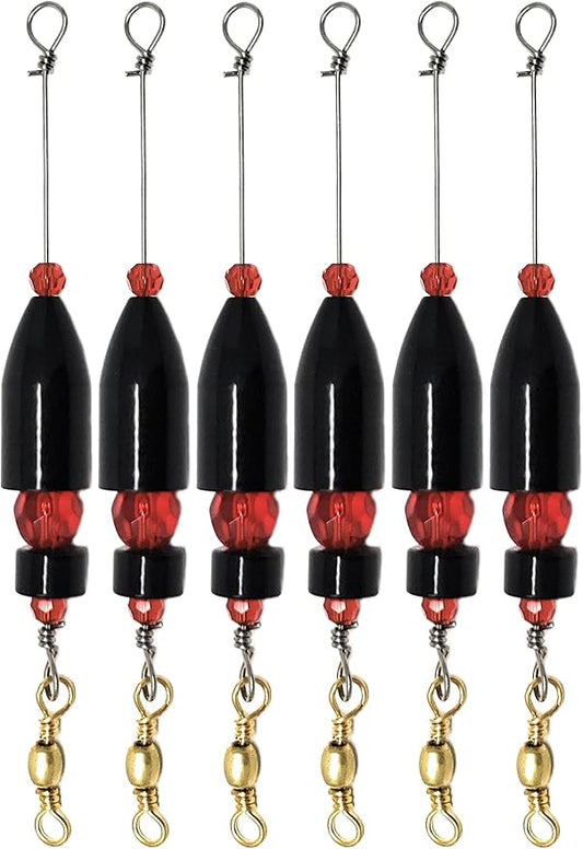 Reaction Tackle Carolina Rigs for Bass Fishing- Freshwater Saltwater - Brass Pre Rigged Kit- Fishing Weights Barrel Sinkers 6-Pack