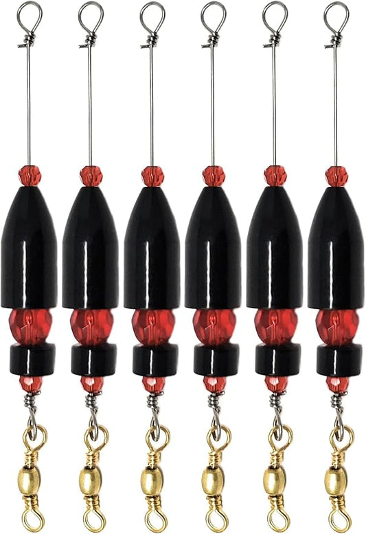 Reaction Tackle Carolina Rigs for Bass Fishing- Freshwater Saltwater - Brass Pre Rigged Kit- Fishing Weights Barrel Sinkers 6-Pack