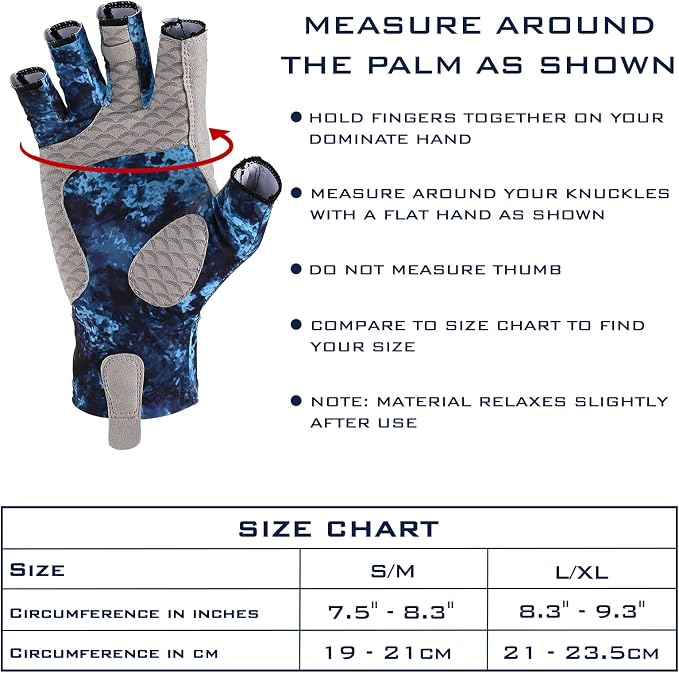 KastKing La Sal Fishing Gloves UPF50+ Sun Gloves UV Protection Fingerless Gloves Men Women for Outdoor, Kayaking, Rowing, Paddling, Canoeing, Hunting