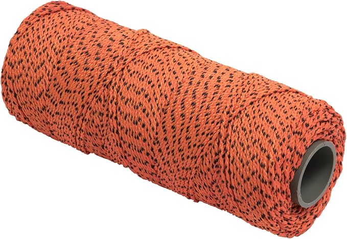 MARSHALLTOWN Masonry Line, Bonded Nylon, Orange & Black, 500 Foot, #18 Line Size, Masons and Archaeology. Assembled in USA, ML614
