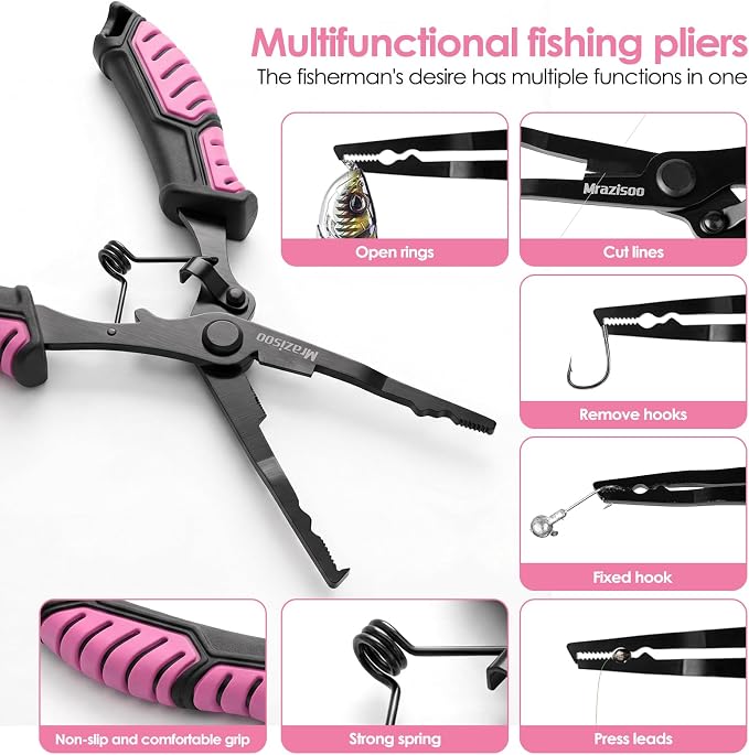 Fishing Tools Kit-Stainless Steel Fishing Pliers, Fish Lip Gripper, Multi-Functional Jaw Anti-Corrosion, Fishmen Must Have Fishing Gear